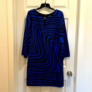 Blue and black lined dress. Tahari